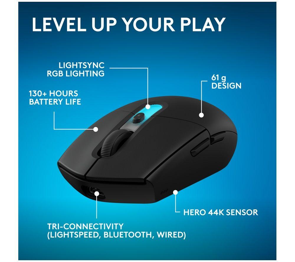 LOGITECH G305 X Superlight Wireless Optical Gaming Mouse - Black image number 2 of 6