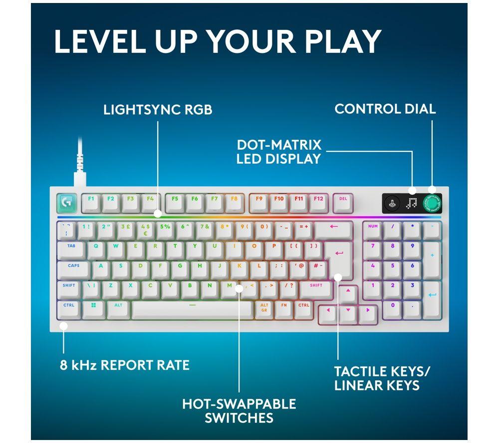 LOGITECH G316 X 98 Mechanical Gaming Keyboard - White image number 2 of 6