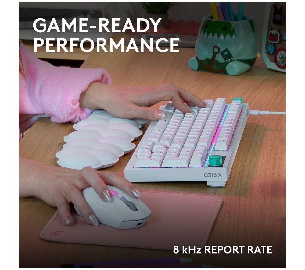 LOGITECH G316 X 98 Mechanical Gaming Keyboard - White image number 3 of 6