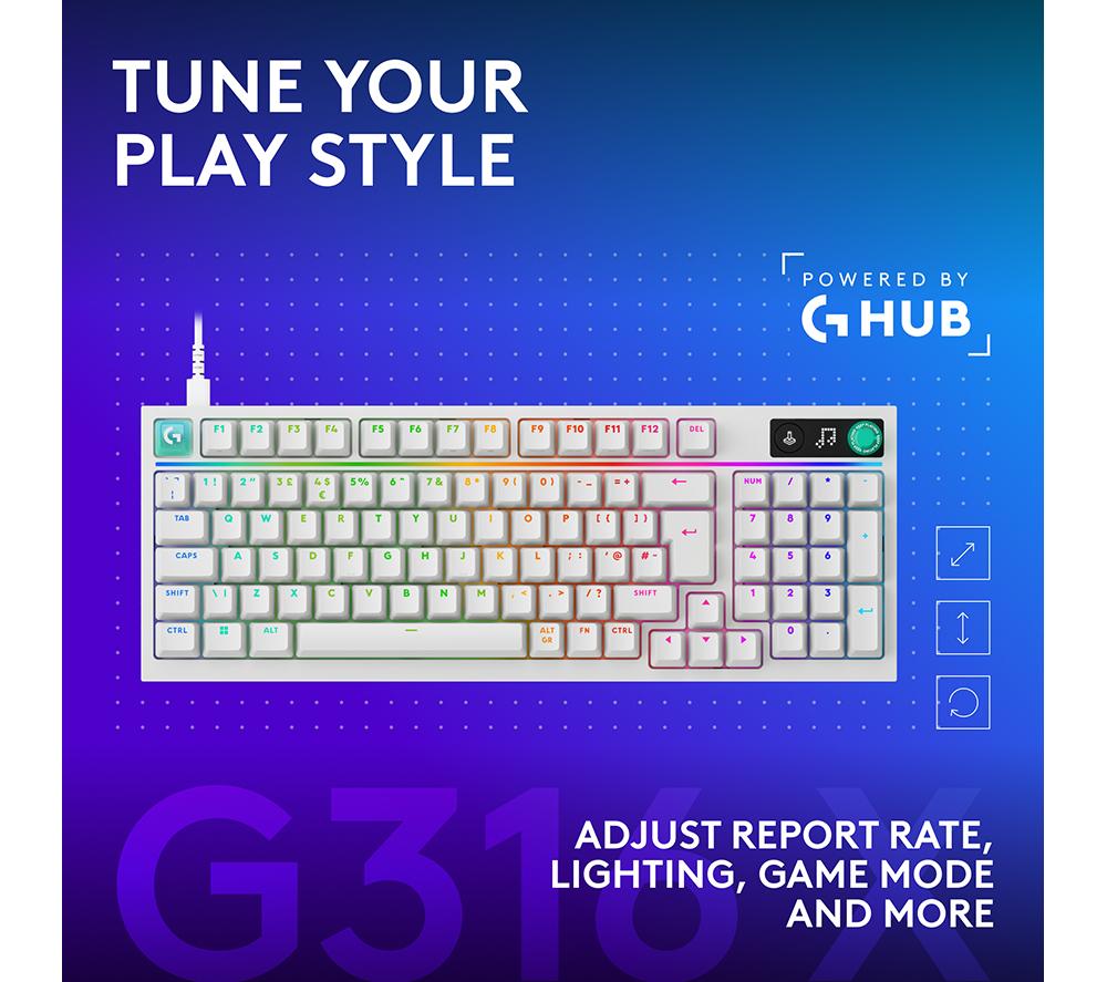 LOGITECH G316 X 98 Mechanical Gaming Keyboard - White image number 9 of 11