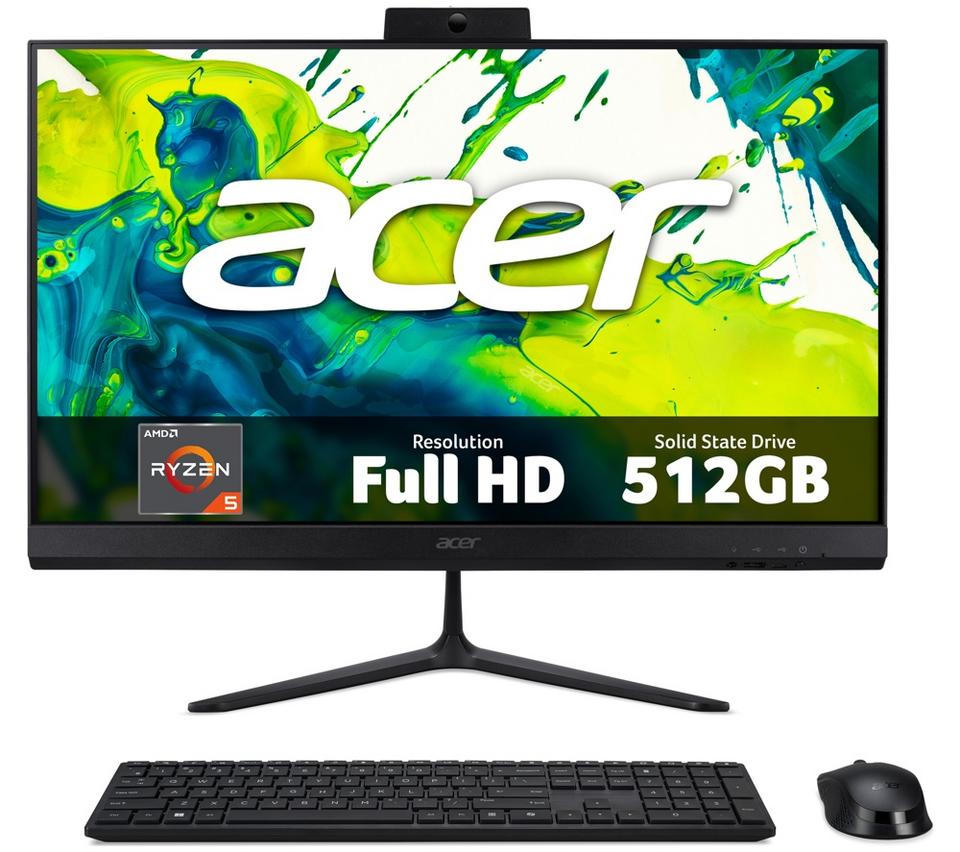 ACER Aspire C27-B 27" All-in-One Copilot PC - AMD Ryzen 5, 512 GB SSD, Black
