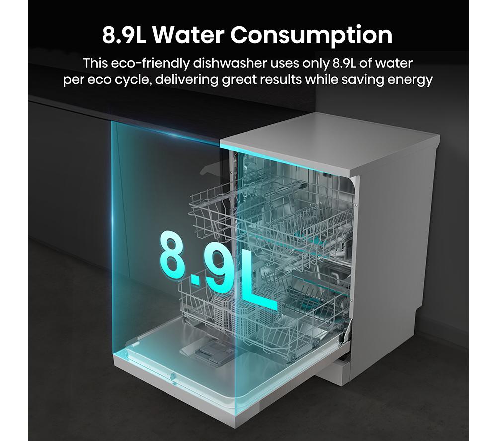HISENSE Hi4 HS642B90X Full-size Dishwasher - Silver image number 5 of 20
