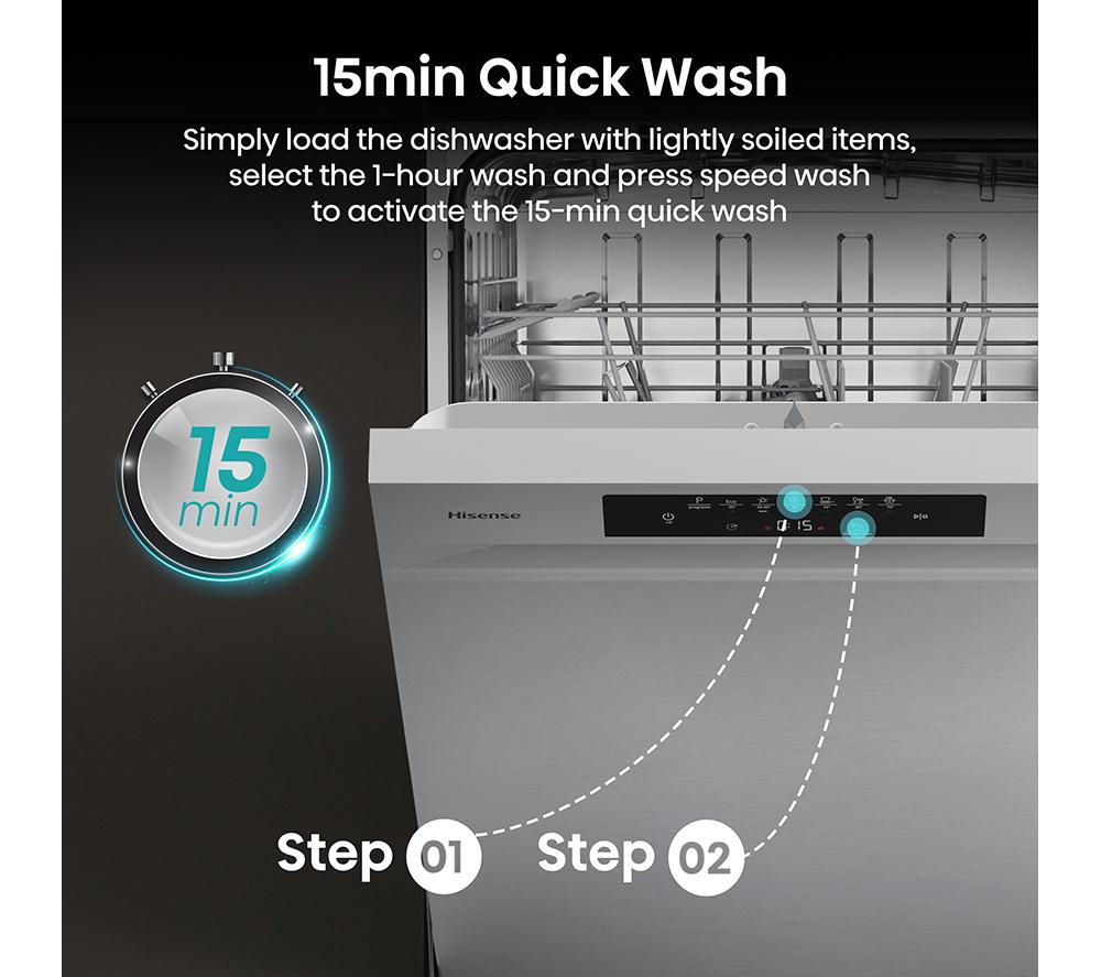 HISENSE Hi4 HS642B90X Full-size Dishwasher - Silver image number 8 of 20