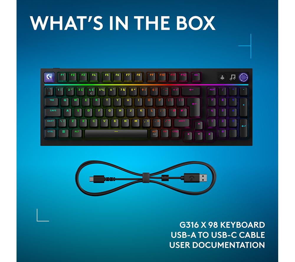 LOGITECH G316 X 98 Mechanical Gaming Keyboard - Black image number 11 of 11