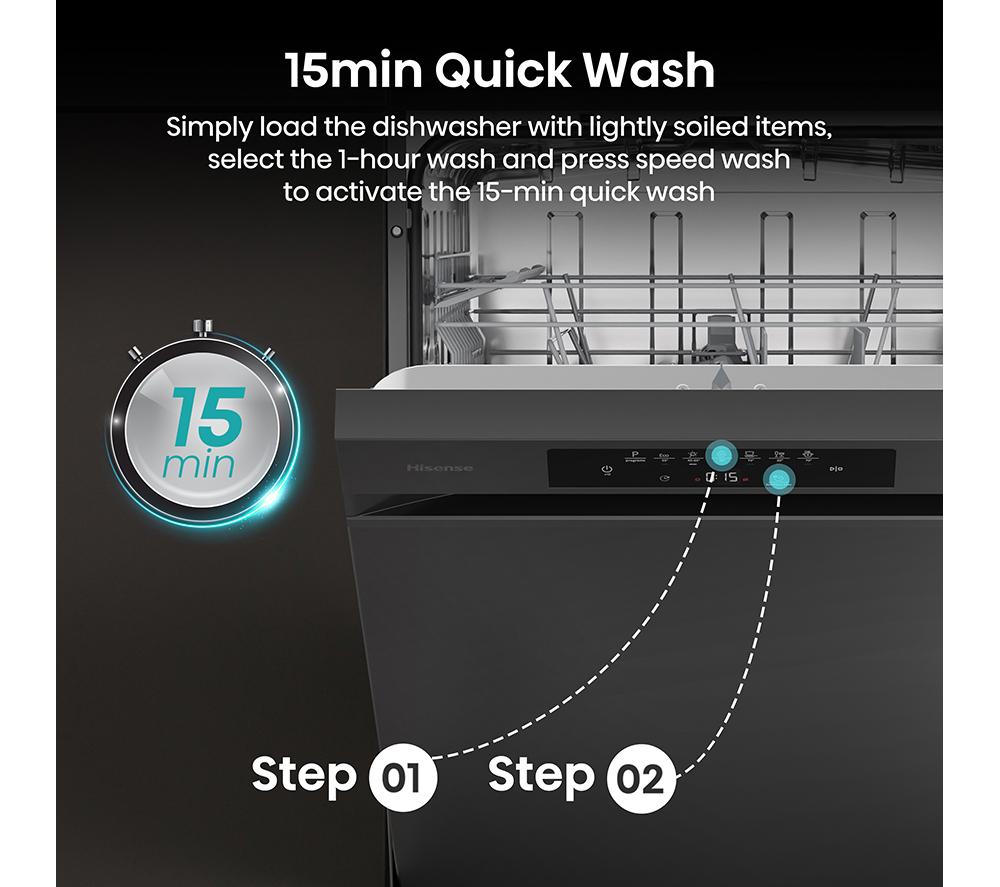 HISENSE Hi4 HS642B90B Full-size Dishwasher - Black image number 8 of 20