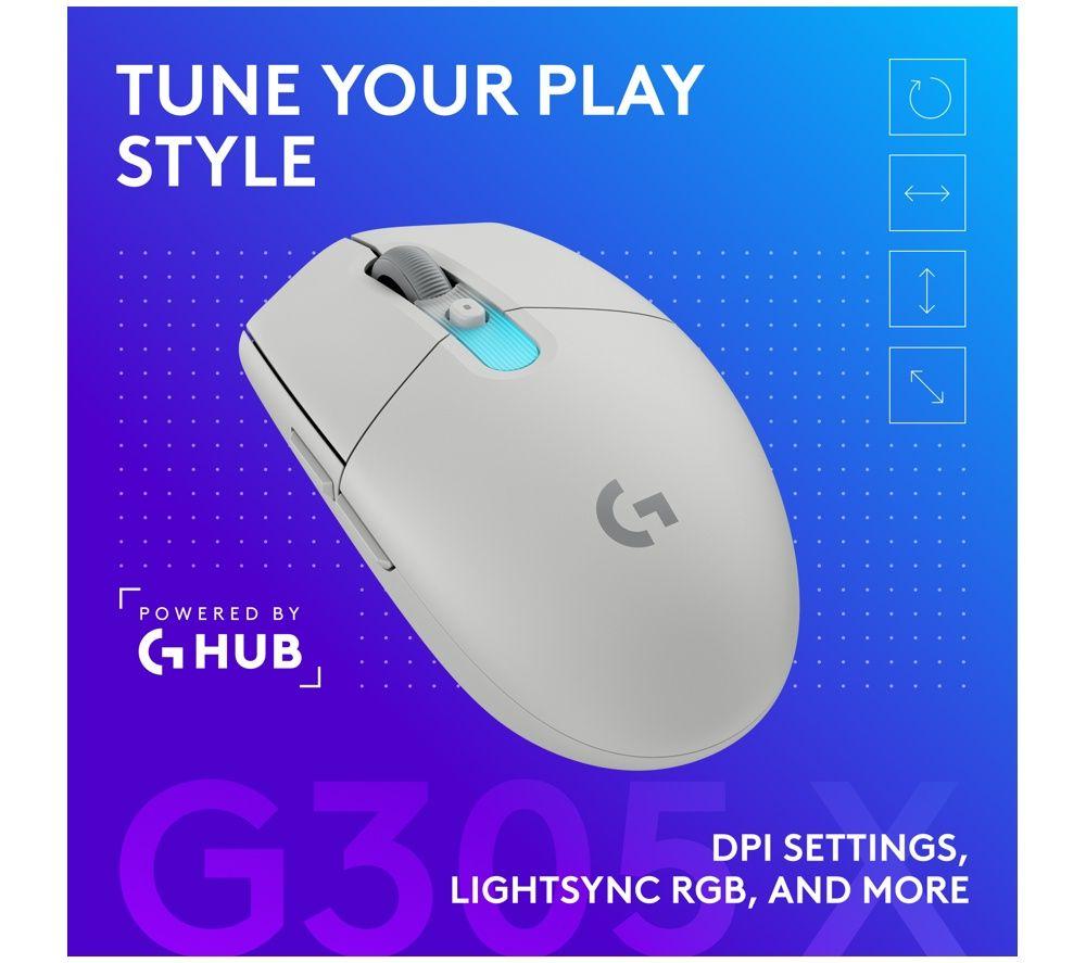 LOGITECH G305 X Superlight Wireless Optical Gaming Mouse - White image number 3 of 5
