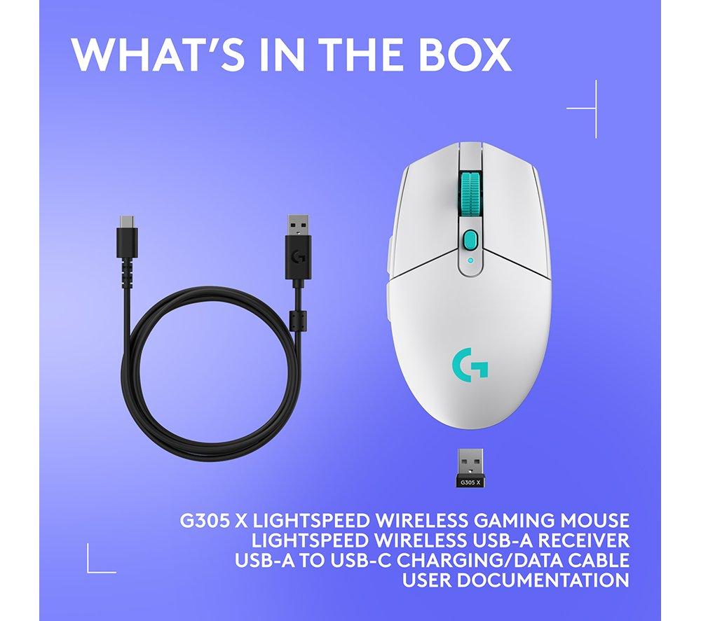 LOGITECH G305 X Superlight Wireless Optical Gaming Mouse - White image number 10 of 11