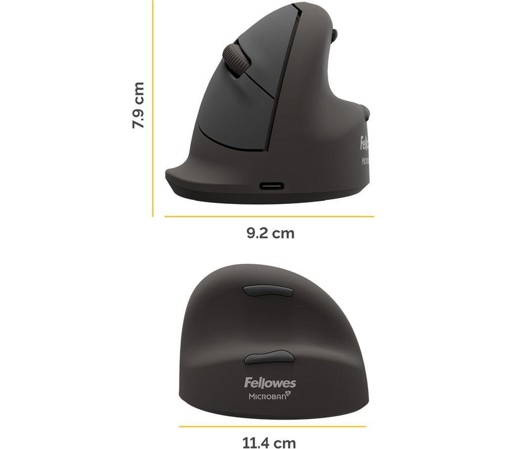 FELLOWES Breyta Plus+ Vertical Ergonomic Optical Mouse - Black, Large, Right-Handed image number 5 of 10