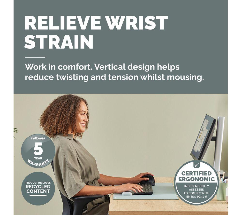 FELLOWES Breyta Plus+ Vertical Ergonomic Optical Mouse - Black, Large, Left-Handed image number 3 of 10