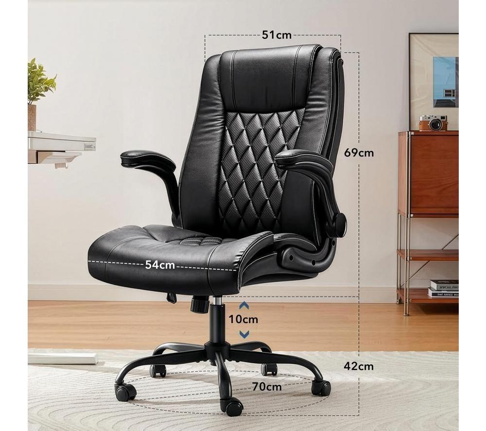 HUANUO HNMOC4-UK Faux Leather Reclining Executive Chair - Black image number 2 of 4