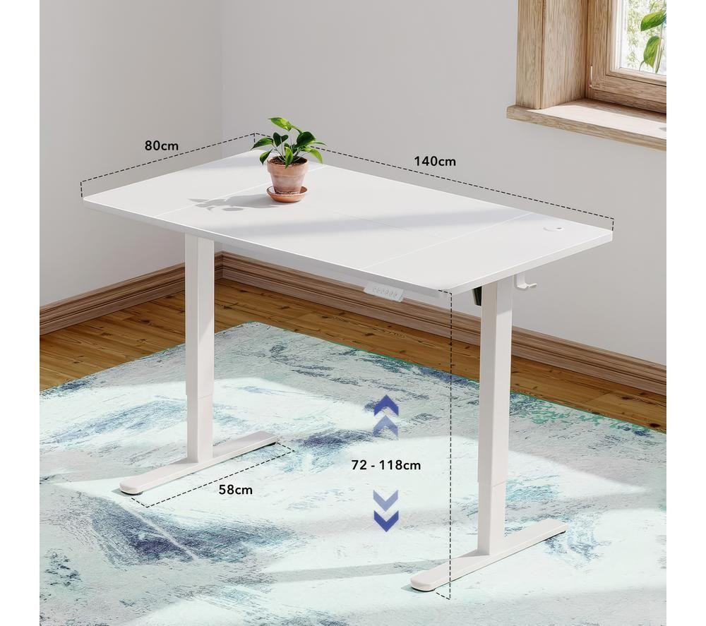 HUANUO HNMSD210W-140A-UK Sit or Standing Desk - White image number 5 of 6