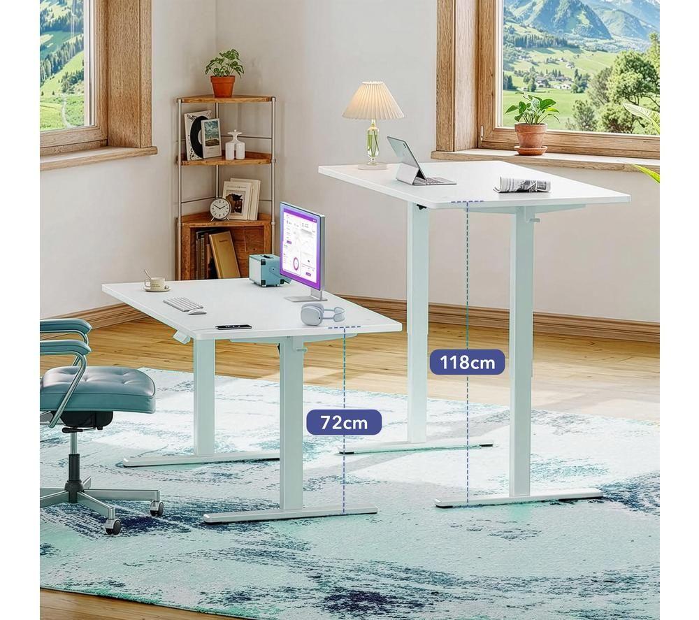 HUANUO HNMSD210W-160A-UK Sit or Standing Desk - White image number 6 of 7