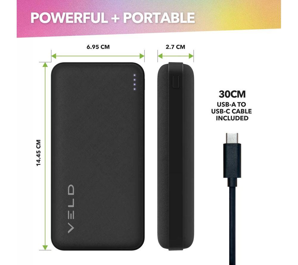 VELD VEPB2022B 20,000 mAh Portable Power Bank - Black image number 4 of 5