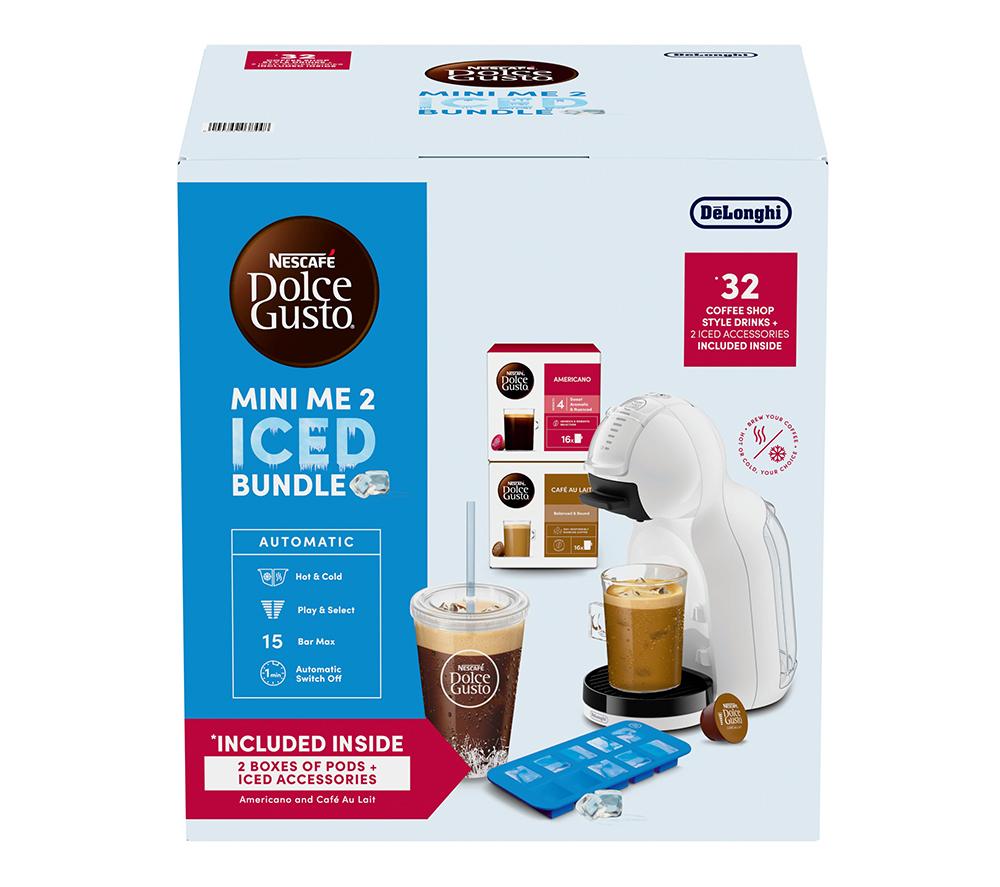 DOLCE GUSTO by De&rsquo;Longhi Mini Me 2 Iced Coffee Machine Bundle - White image number 4 of 13