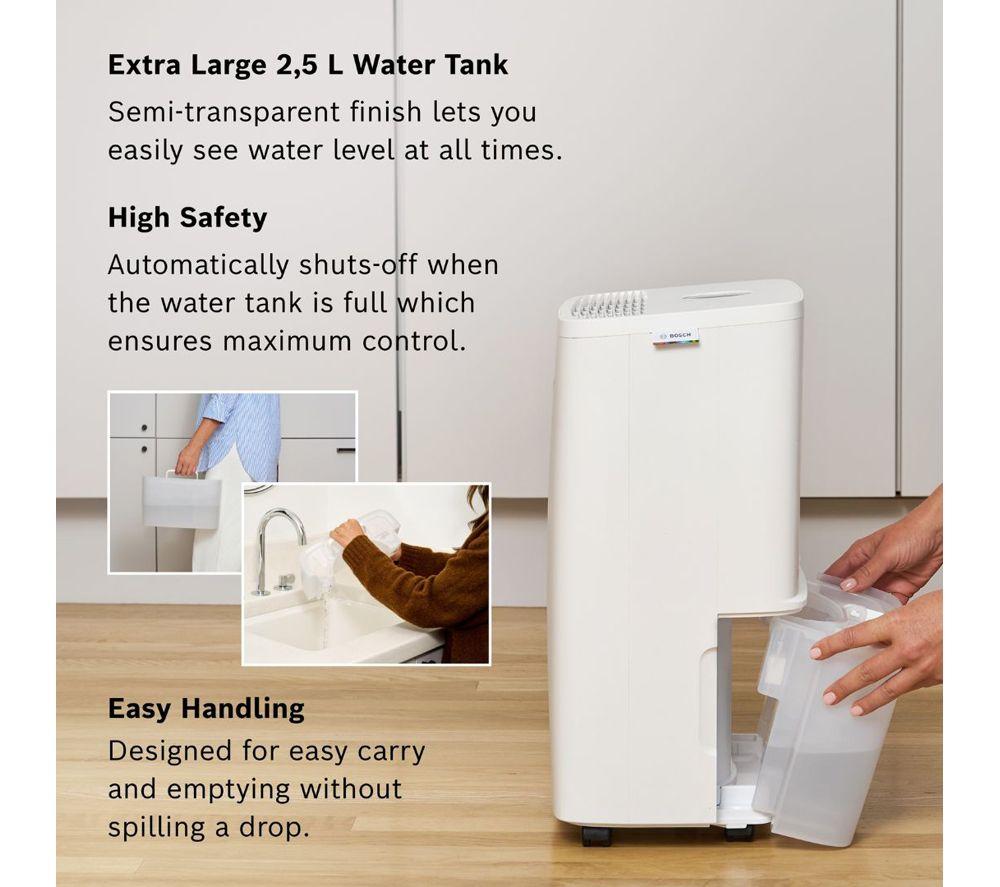 BOSCH Dry 1000 10-litre Portable Dehumidifier - White image number 2 of 10