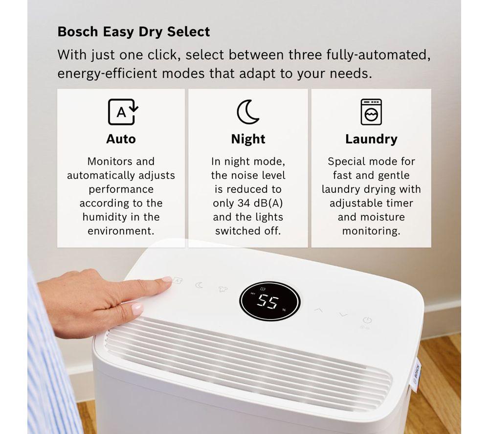 BOSCH Dry 1000 10-litre Portable Dehumidifier - White image number 6 of 10