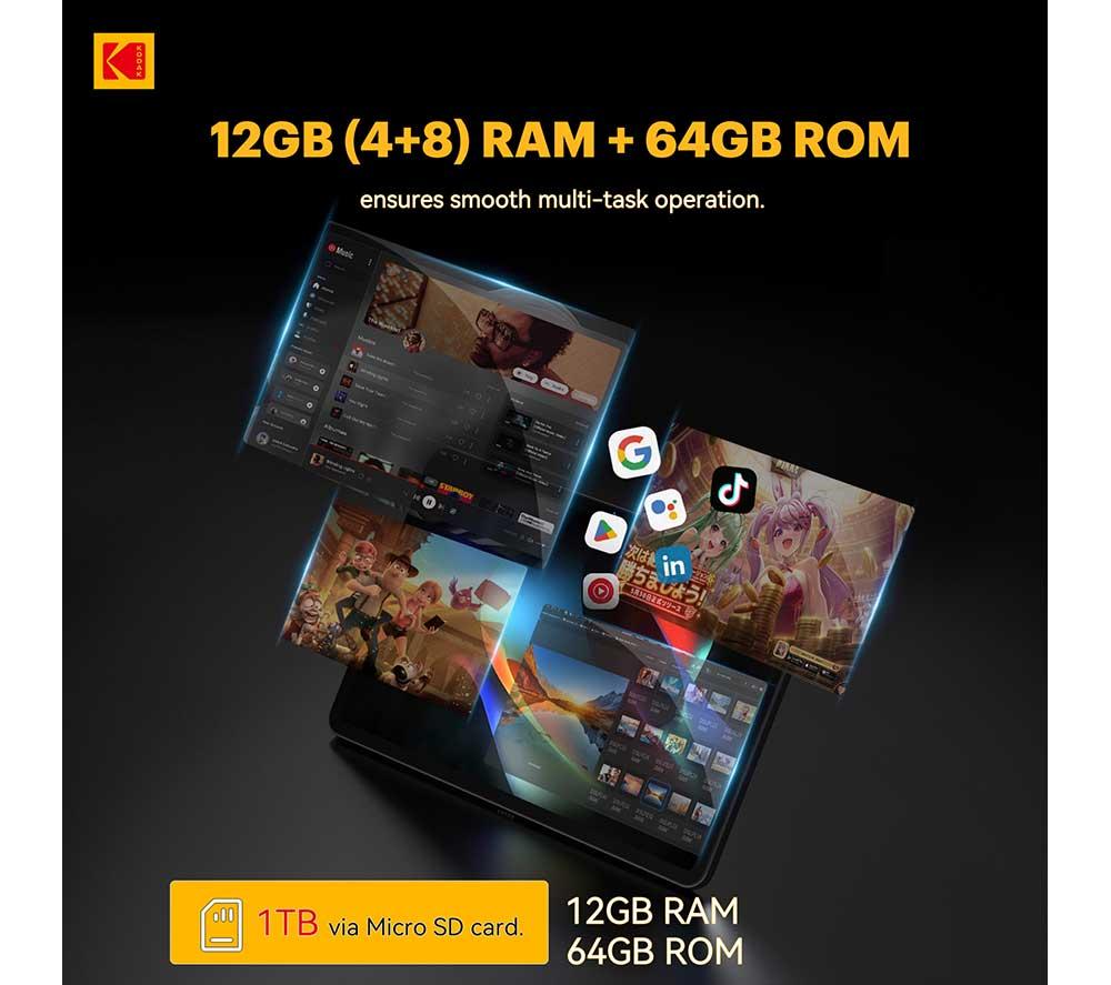 KODAK K10 10" Tablet - 64 GB, Grey image number 9 of 12