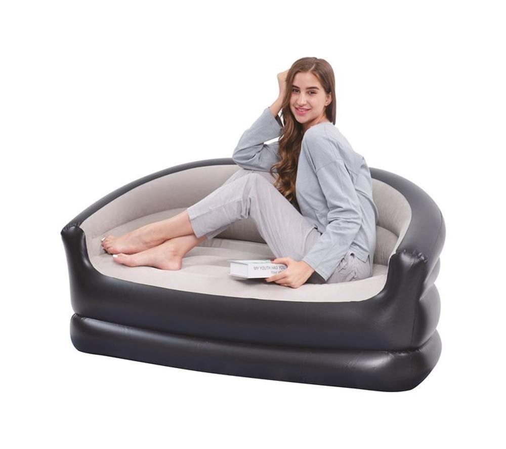 BENROSS 98139 Deluxe Double Inflatable Armchair Sofa - White & Grey image number 4 of 4