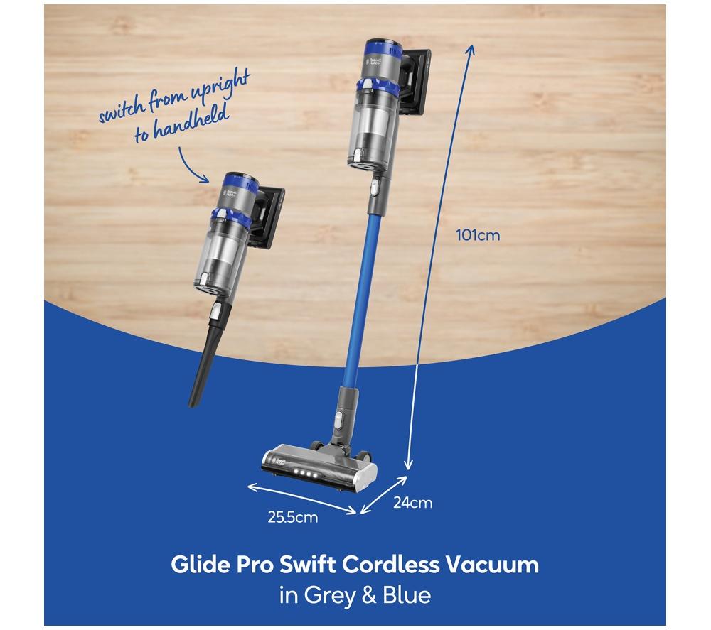 RUSSELL HOBBS Glide Pro Swift RHHS7101 Cordless Bagless Vacuum Cleaner - Grey & Blue image number 3 of 5