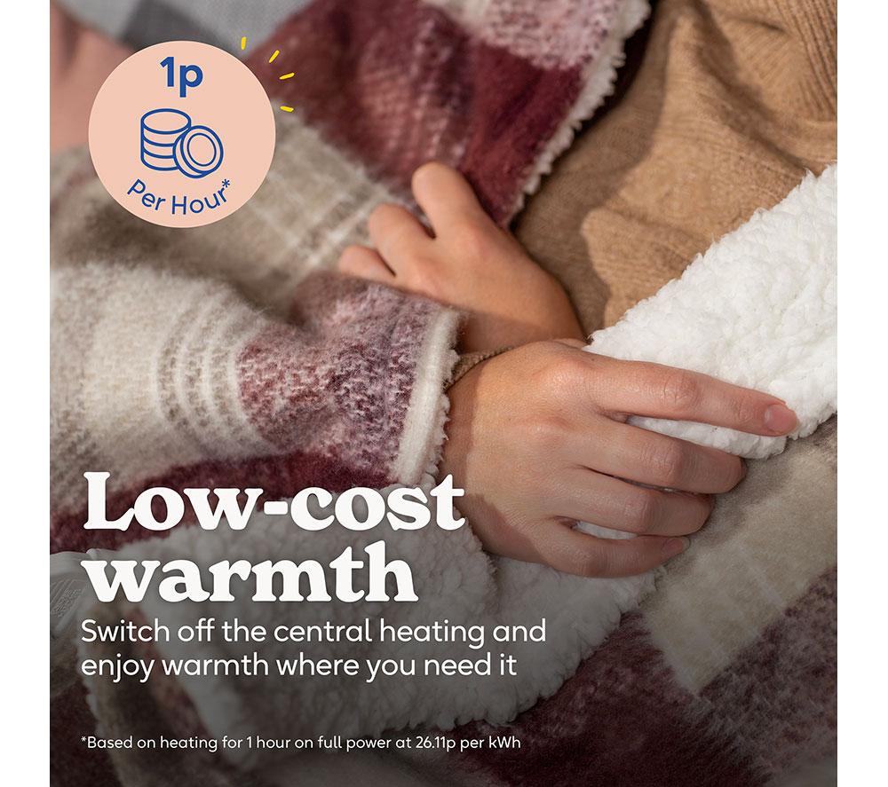 RUSSELL HOBBS RHHT1006TAR Faux Wool & Sherpa Heated Throw - Tartan image number 5 of 12