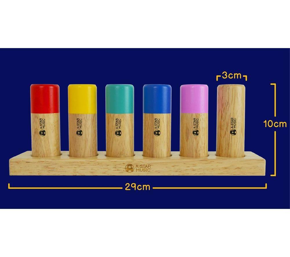 A-STAR 6-Piece Wooden Shaker Set - Rainbow image number 2 of 4