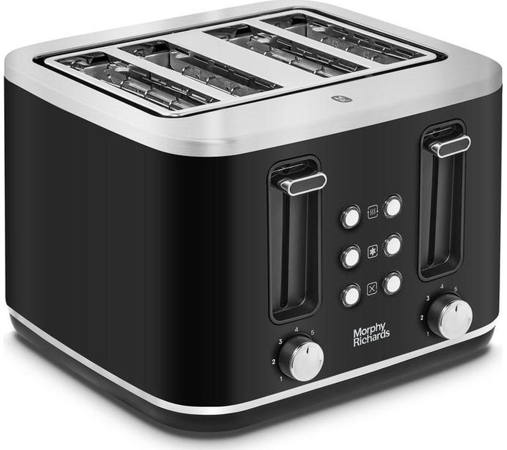 Morphy Richards Motive 242801 4-Slice Toaster - Black, Black,Silver/Grey