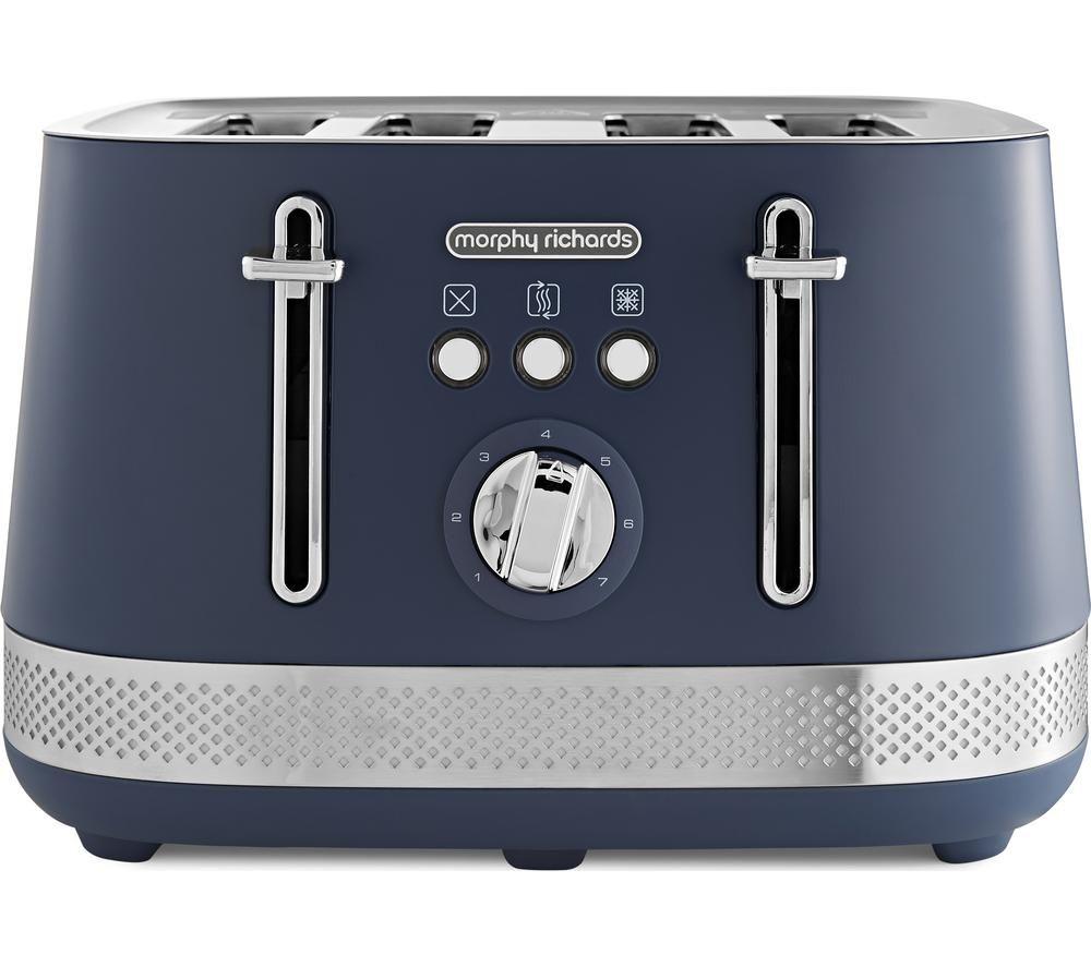 Morphy Richards Illumination 248023 4-Slice Toaster - Navy Peony, Blue