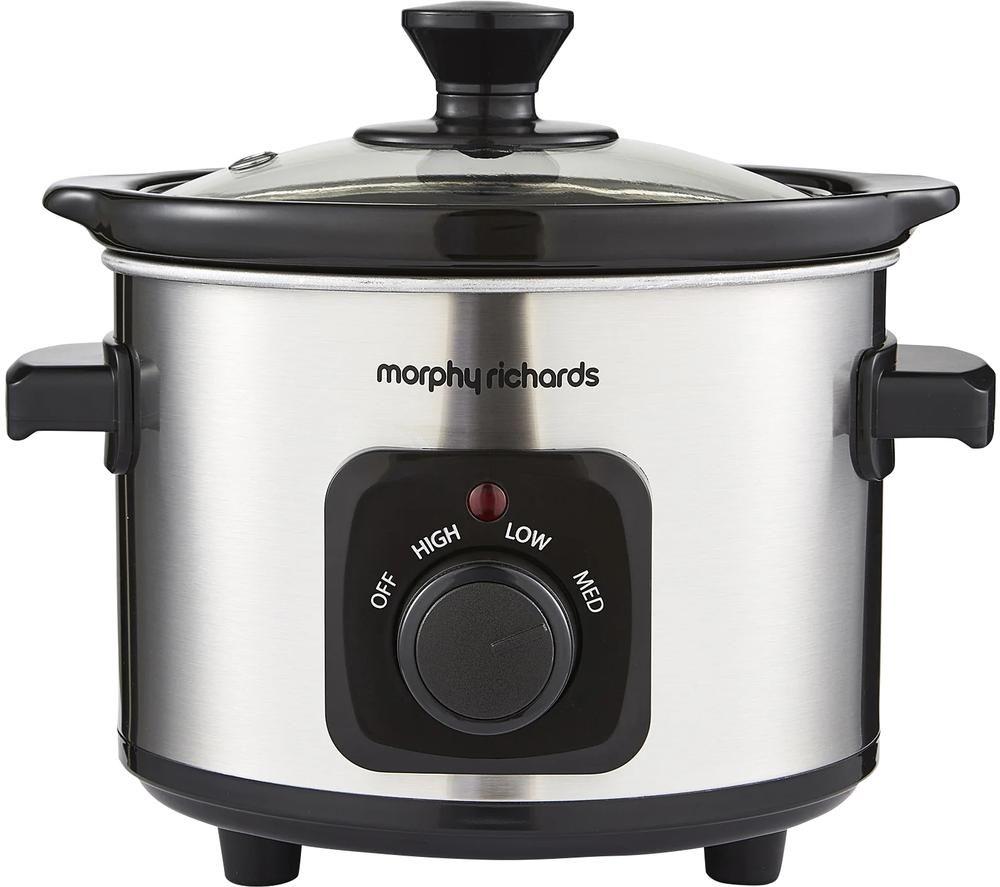 Morphy Richards 460300 Slow Cooker - Black & Silver, Black,Silver/Grey