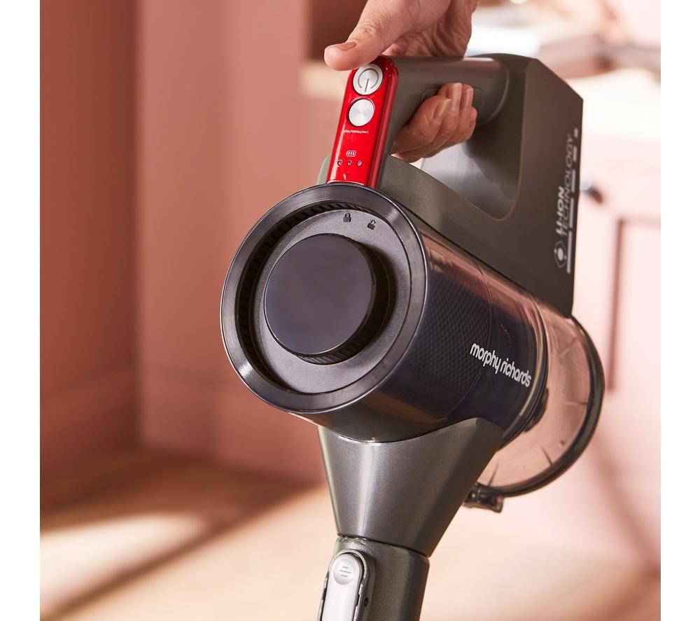 MORPHY RICHARDS MRXSTICK250 PremierGlide Cordless Vacuum Cleaner - Grey & Red image number 2 of 14