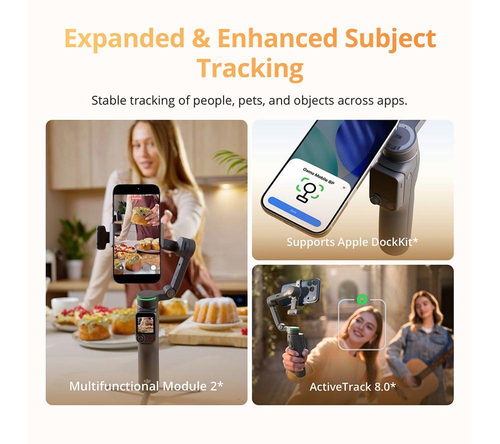 DJI Osmo Mobile 8P Smartphone Advanced Tracking Combo Gimbal - Black image number 3 of 14