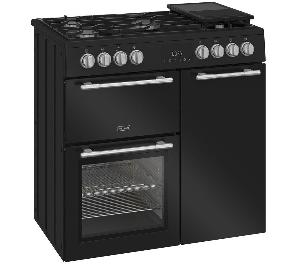 HOTPOINT RH90FA20B 90 cm Dual Fuel Range Cooker - Black image number 2 of 10