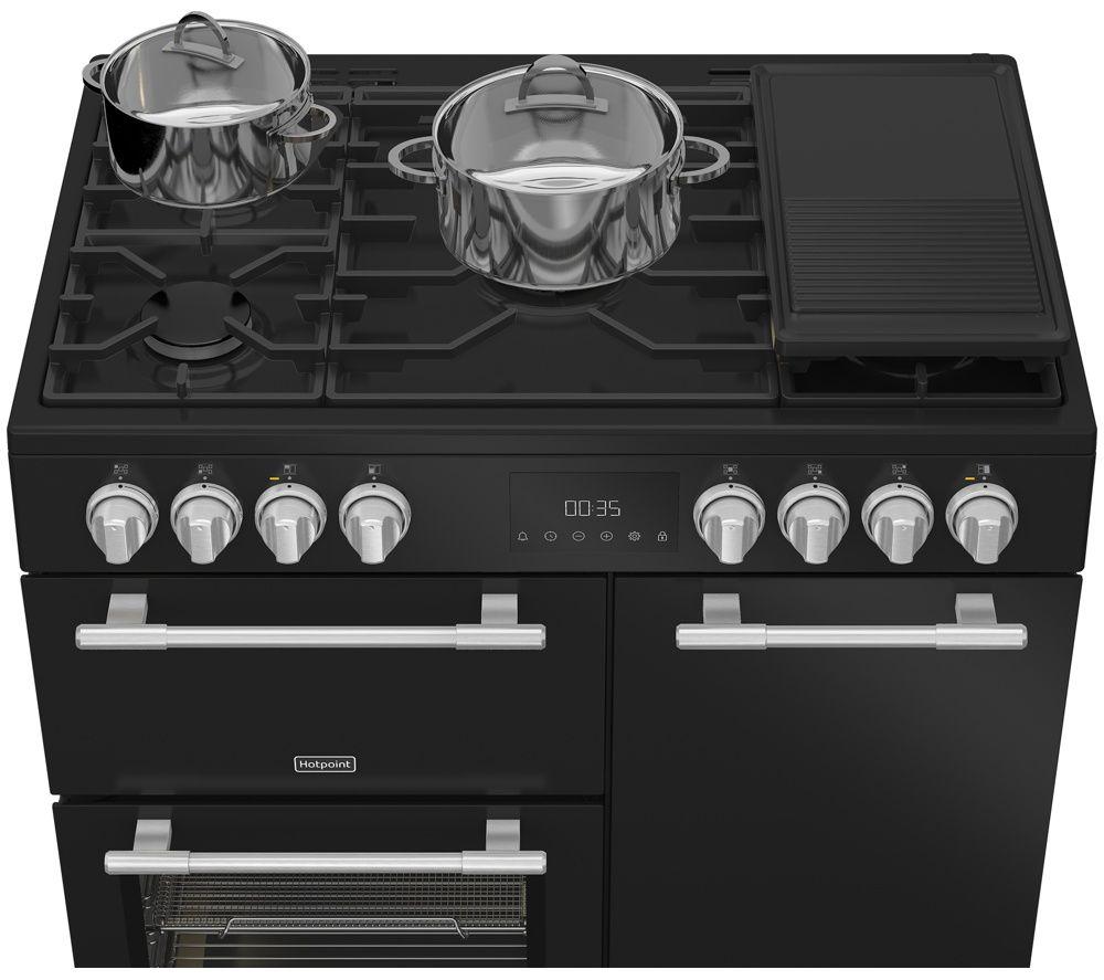 HOTPOINT RH90FA20B 90 cm Dual Fuel Range Cooker - Black image number 5 of 10