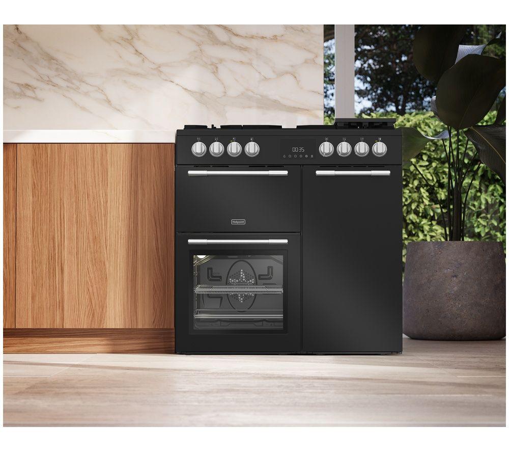 HOTPOINT RH90FA20B 90 cm Dual Fuel Range Cooker - Black image number 10 of 10