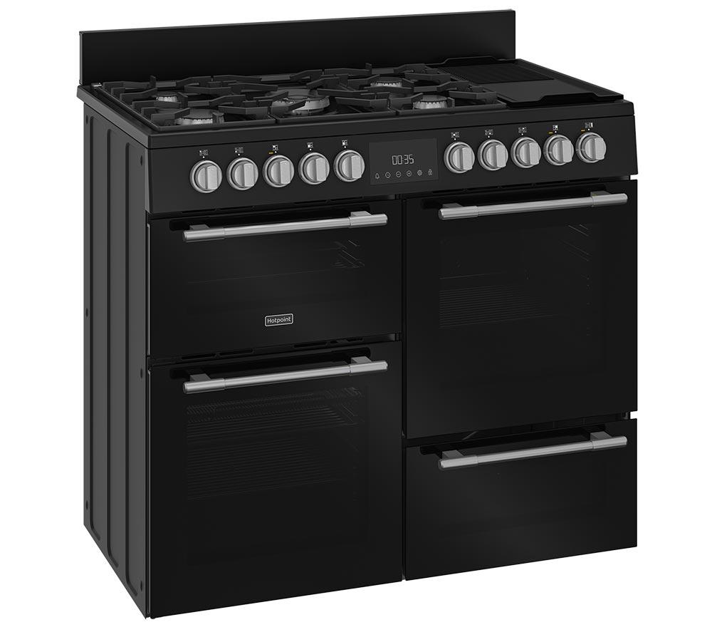 HOTPOINT RH100FA21BB 100 cm Dual Fuel Range Cooker - Black image number 2 of 8