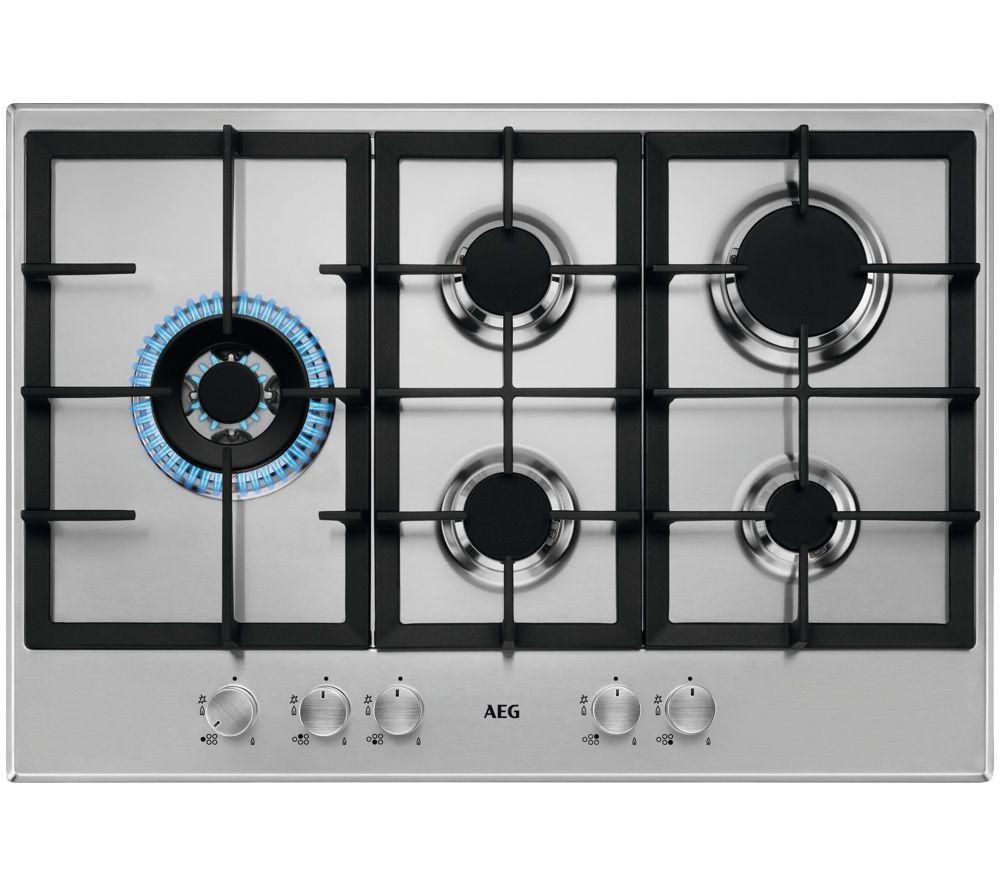 AEG HGB75500SM 75 cm Gas Hob - Silver