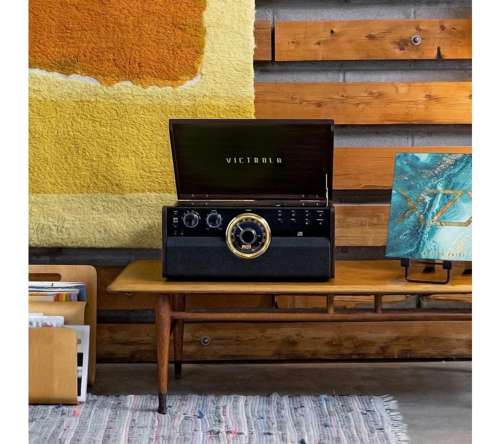 VICTROLA Empire VTA-270B Belt Drive Bluetooth Turntable - Brown, Black & Gold image number 3 of 13