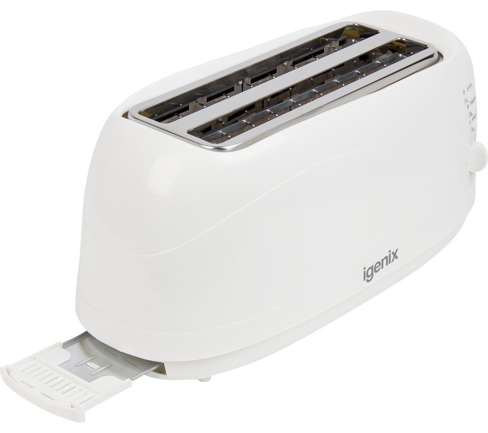 IGENIX IGT0420W Long-Slot 4-Slice Toaster - White image number 9 of 17