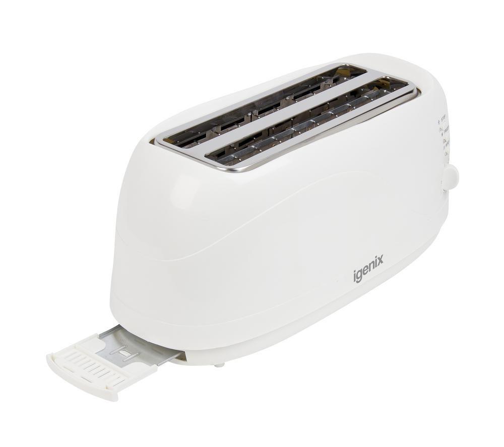 IGENIX IGT0420W Long-Slot 4-Slice Toaster - White image number 13 of 17