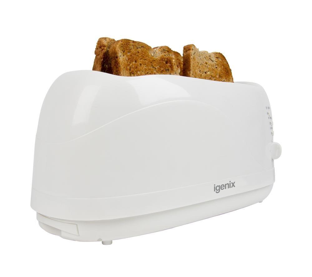 IGENIX IGT0420W Long-Slot 4-Slice Toaster - White image number 16 of 17