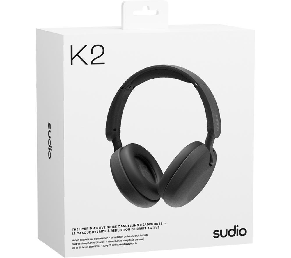 SUDIO K2 Wireless Bluetooth Noise-Cancelling Headphones - Black image number 5 of 8