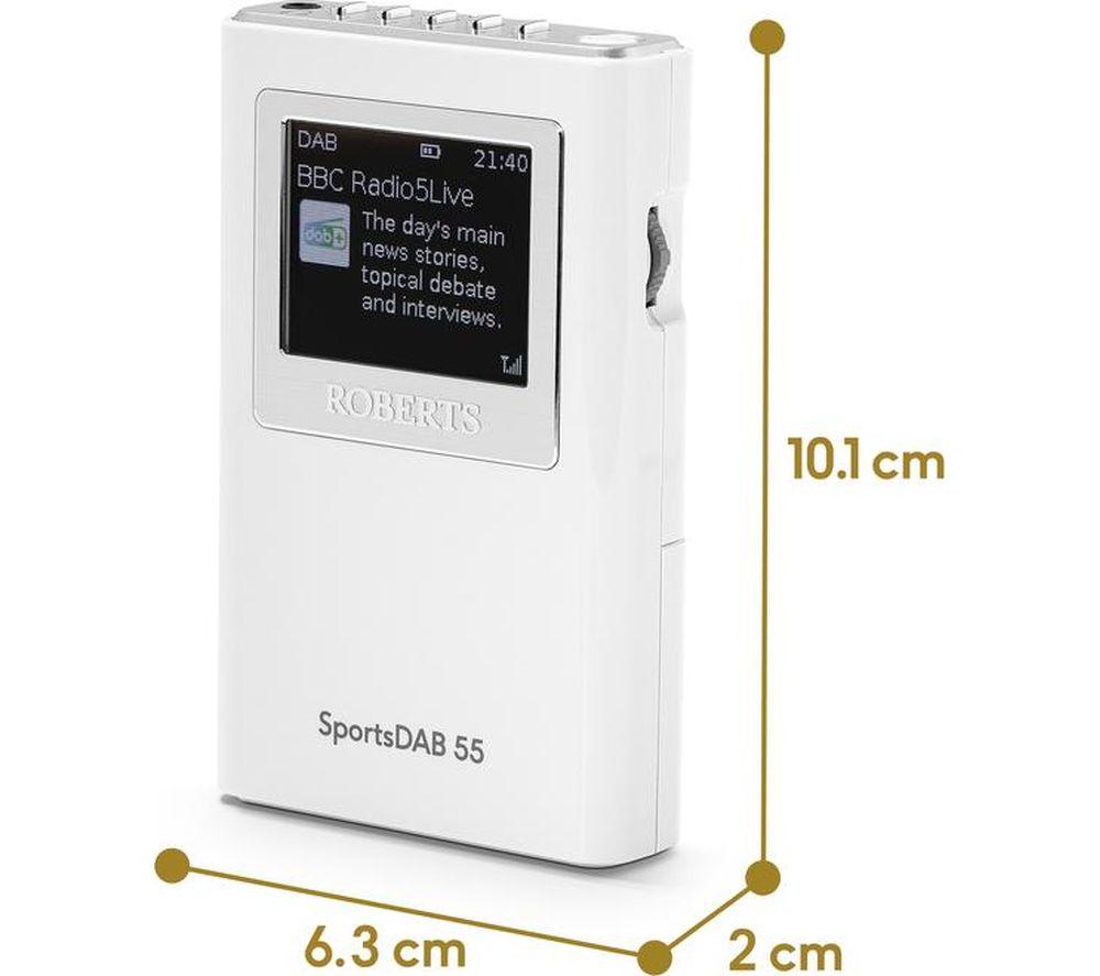 ROBERTS SportsDAB55 Portable DAB+/FM Radio - White image number 3 of 4
