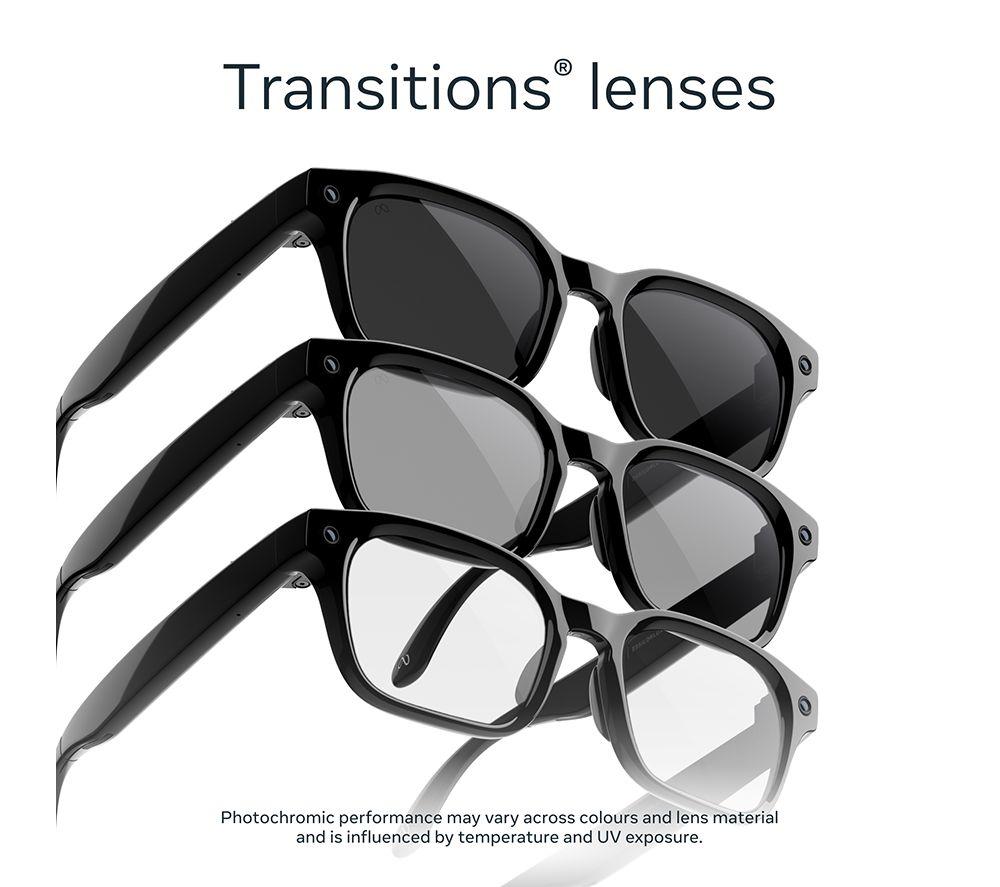 META Adventurer Smart Glasses - Classic Black, Clear to Grey Transitions Lenses image number 4 of 9