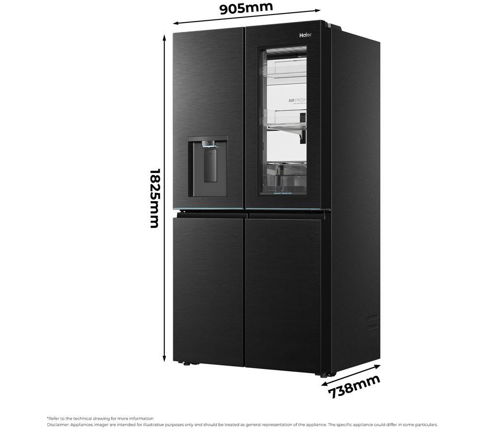 HAIER Horizon Cube Series 9 HCW99F18DHMB American-Style Smart Fridge Freezer - Obsidian Steel image number 5 of 8