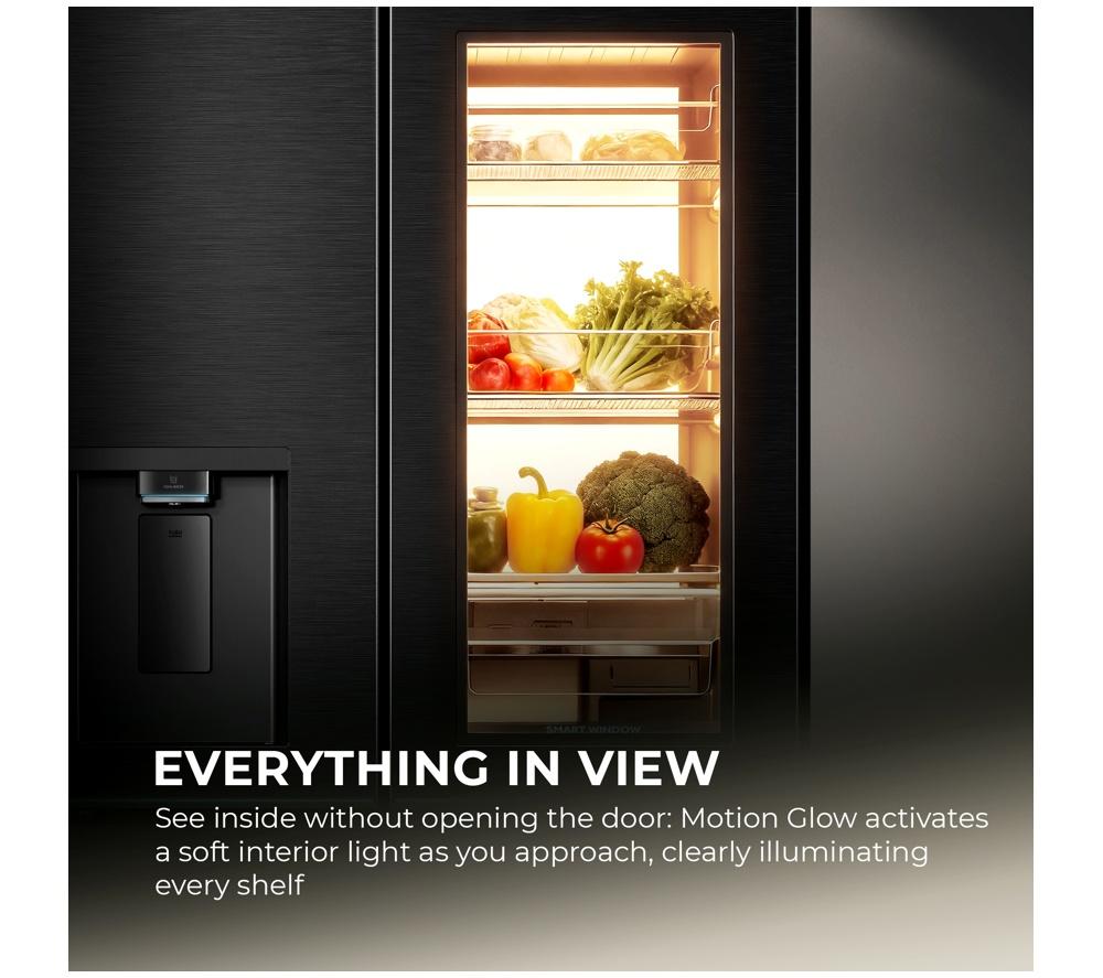 HAIER Horizon Cube Series 9 HCW99F18DHMB American-Style Smart Fridge Freezer - Obsidian Steel image number 11 of 18