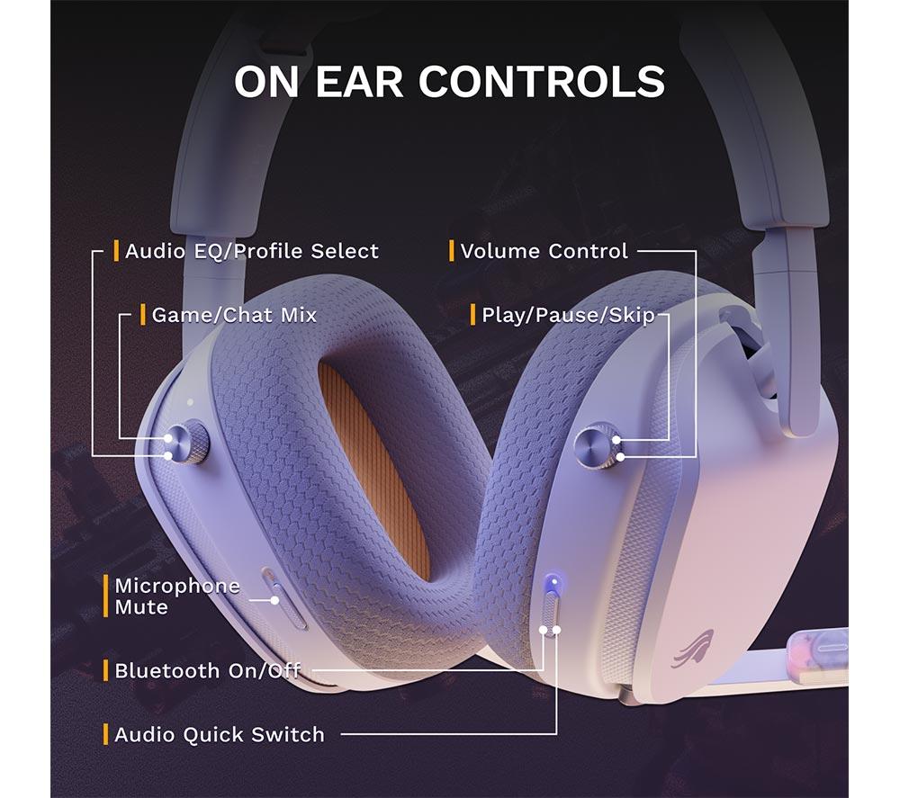 GLORIOUS GHS InfinitePlay Wireless Gaming Headset - White image number 9 of 11
