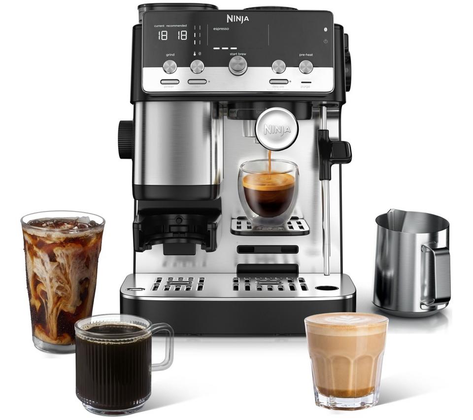 ES301UK Luxe Café Mini ES301UK Bean to cup Coffee Machine - Black & Stainless Steel