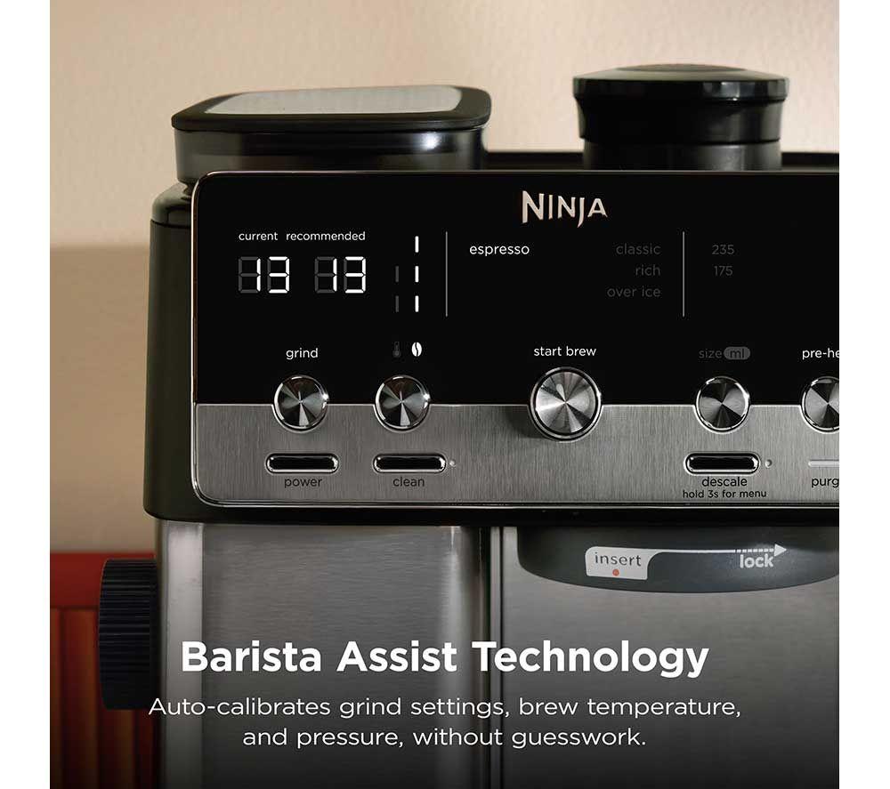 NINJA Luxe Caf&eacute; Mini ES301UK Bean to cup Coffee Machine - Black & Stainless Steel image number 6 of 10