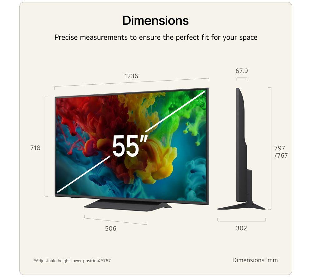 LG QNED83 55" QNED Mini LED AI 4K HDR Smart TV 2026 - 55QNED83B6A image number 3 of 6