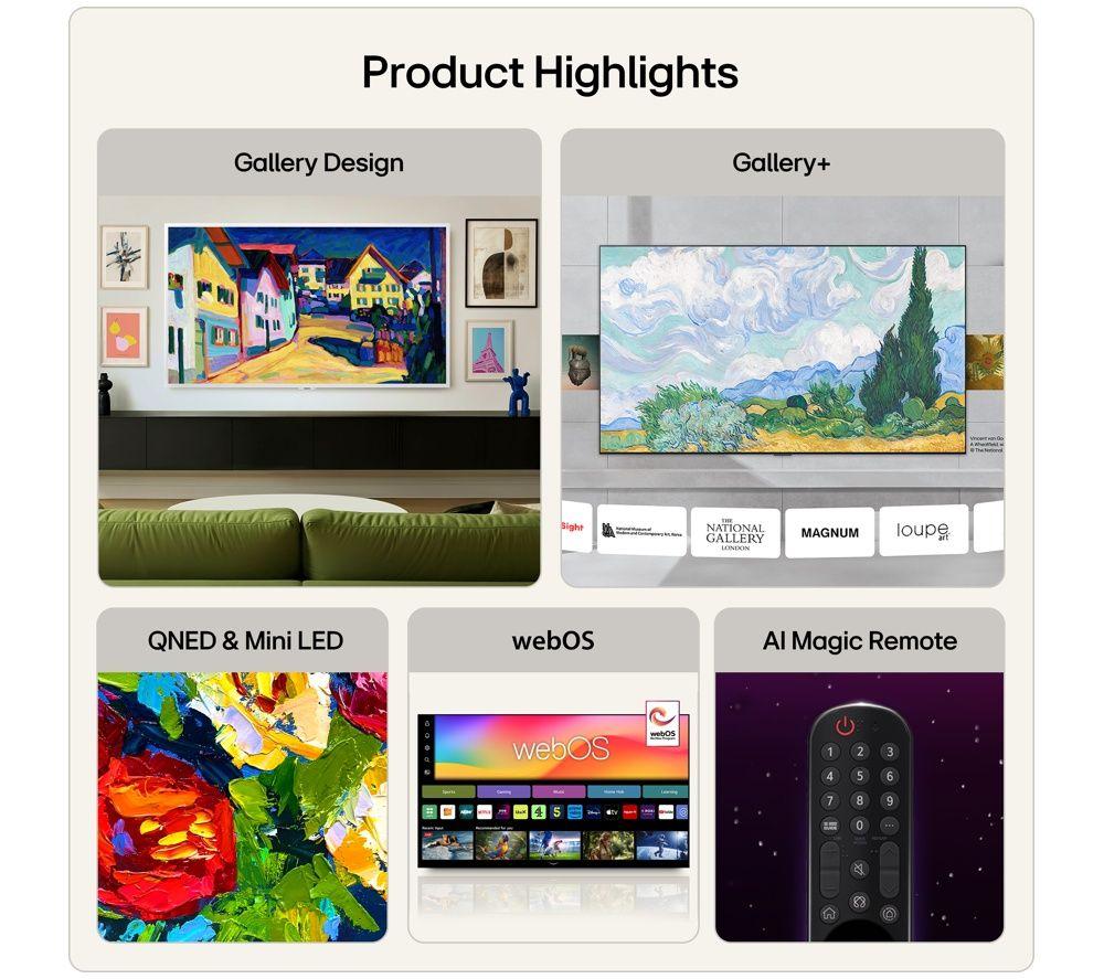 LG LX7 55" QNED Mini LED 4K Smart Gallery TV AI with Frame 2026 - 55LX7B6LA image number 2 of 7