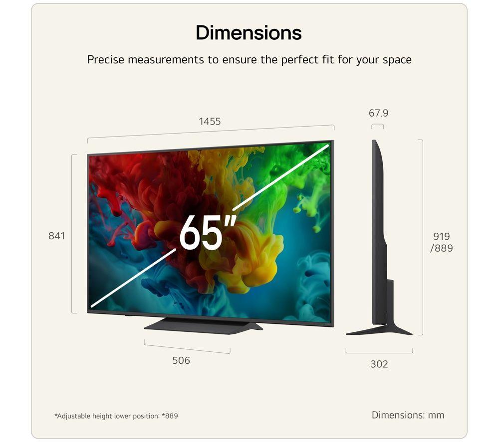 LG QNED83 65" QNED Mini LED AI 4K HDR Smart TV 2026 - 65QNED83B6A image number 3 of 8